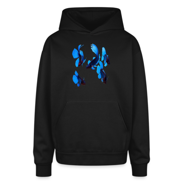 Fancy Blue Finned Fish Oversized Hooded Sweatshirt