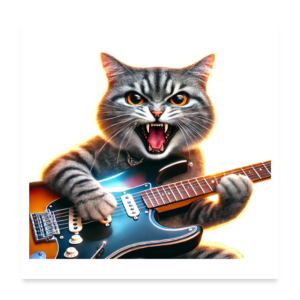 Striped Rock Kitty Poster 24x24