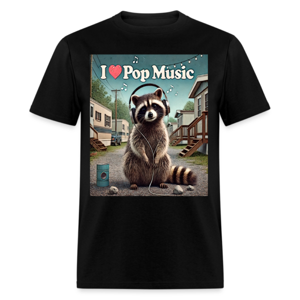 I Luv Pop Music Raccoon Unisex Classic T-Shirt - Image 2