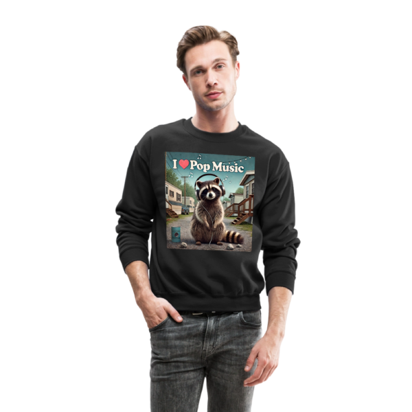 I Luv Pop Music Raccoon Crewneck Sweatshirt