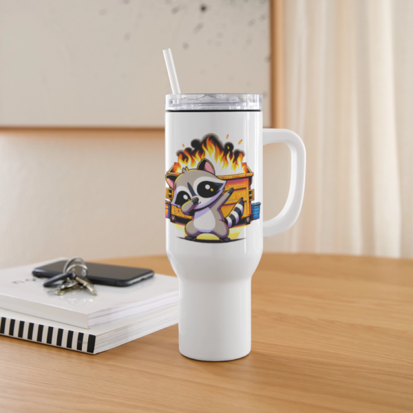 Dabbing Raccoon and Dumpster Fire 40 oz Travel Tumbler