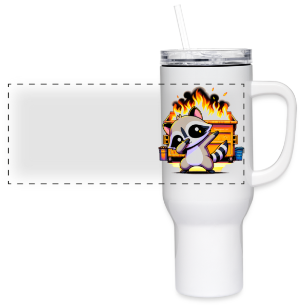 Dabbing Raccoon and Dumpster Fire 40 oz Travel Tumbler - Image 2