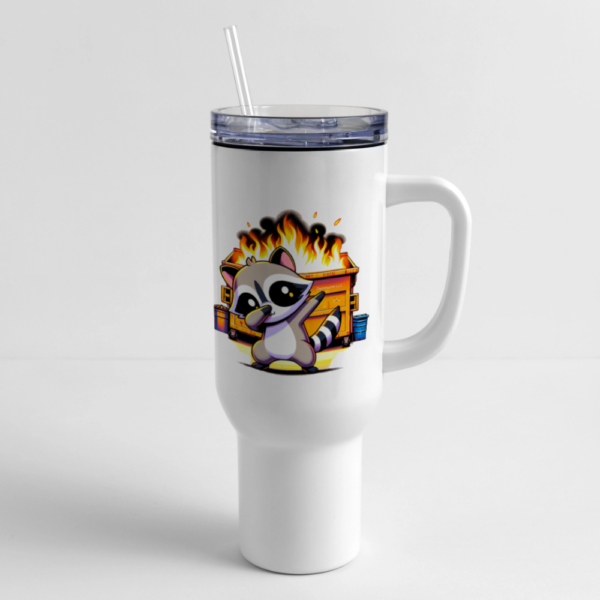 Dabbing Raccoon and Dumpster Fire 40 oz Travel Tumbler - Image 3