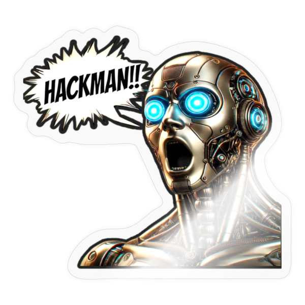 Robot Driver Yelling Hackman Sticker