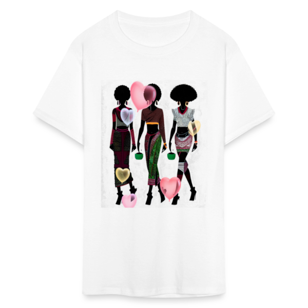 Black Women with Love Hearts | African American Art Unisex Classic T-Shirt - Image 2