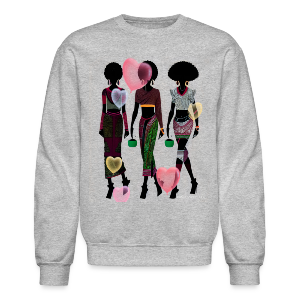 Black Women with Love Hearts | African American Art Crewneck Sweatshirt