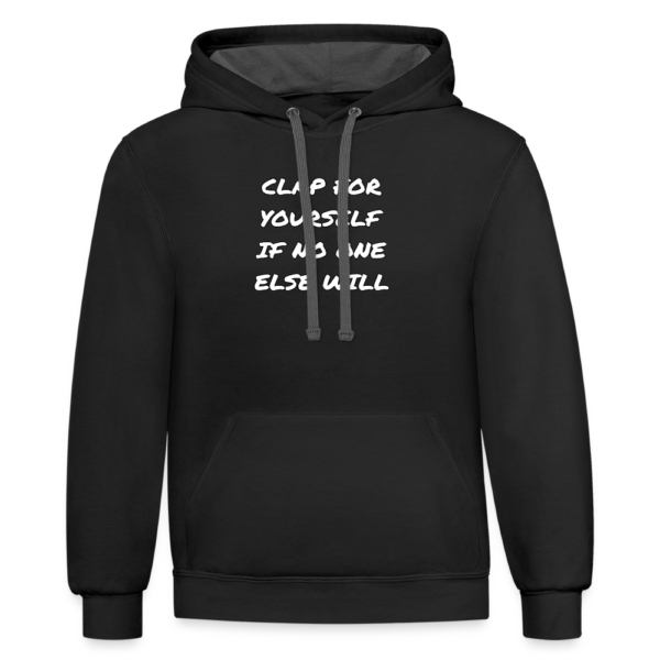 Clap For Yourself Unisex Contrast Hoodie - Image 2