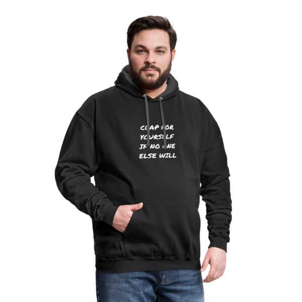 Clap For Yourself Unisex Contrast Hoodie - Image 3