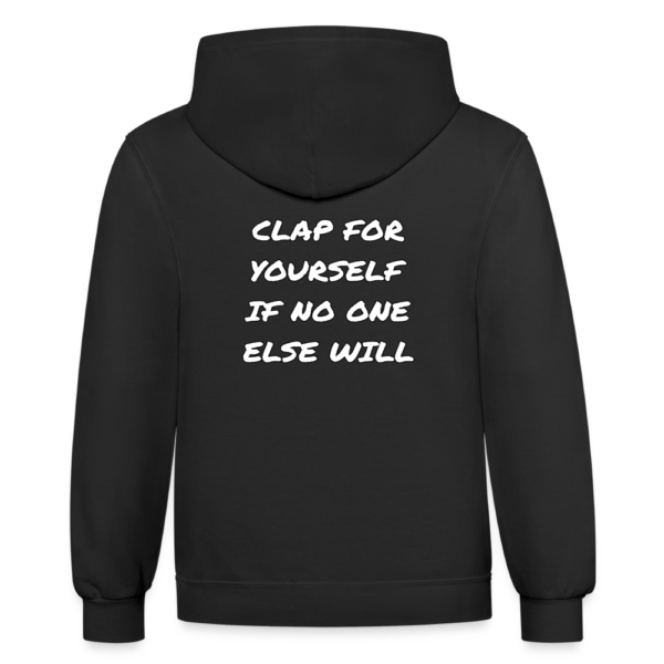 Clap For Yourself Unisex Contrast Hoodie - Image 5