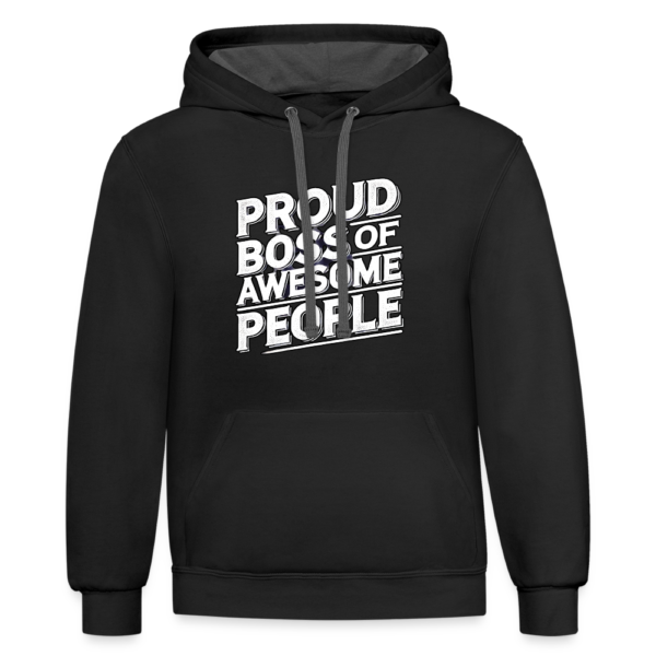 Proud Boss Of Awesome People Contrast Hoodie - Image 2