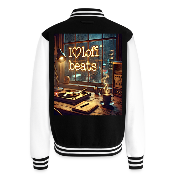 I Luv LoFi Beats Just Hoods Heavyweight Letterman Jacket - Image 2