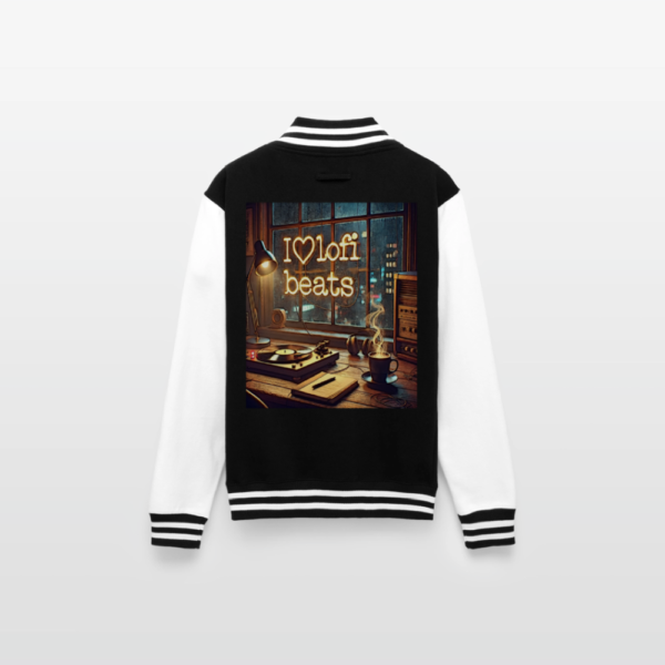 I Luv LoFi Beats Just Hoods Heavyweight Letterman Jacket - Image 4