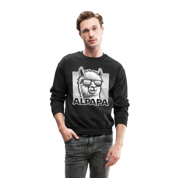 Black and White Smooth Alpapa (papa) Alpaca Shades Crewneck Sweatshirt