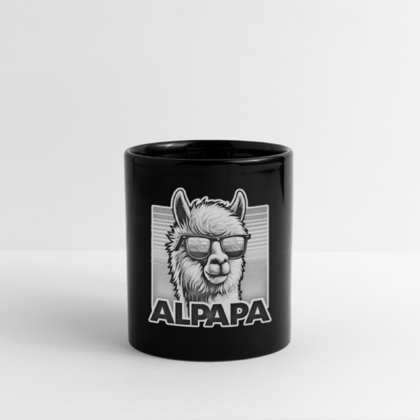 Black and White Smooth Alpapa (papa) Alpaca Shades Full Color Mug