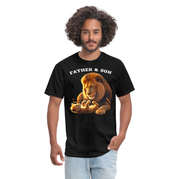 Father and Son Lion and Cub Unisex Classic T-Shirt - Image 3