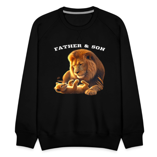 Father and Son Lion and Cub Men’s Premium Sweatshirt - Image 2